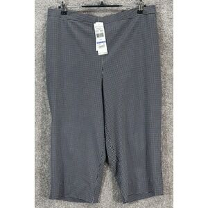 Alfred Dunner Pants Womens 18 Multi Check Actual 36X19 Elastic‎ Waist Capris NWT